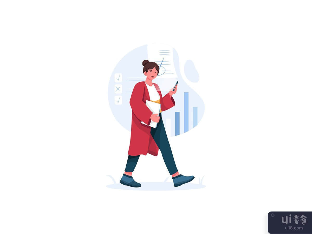 Young attraction businesswoman going to work