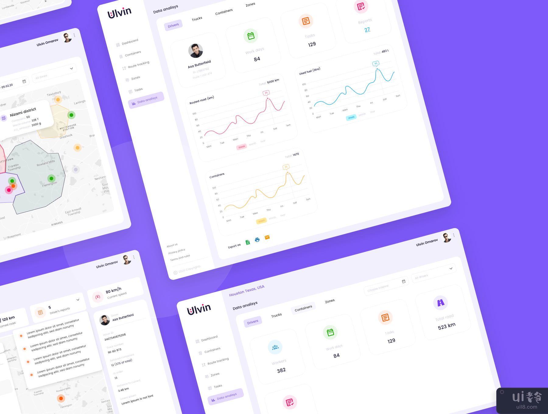仪表板 UI 套件 - 废物管理(Dashboard UI kits -  Waste management)插图5
