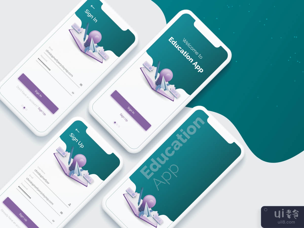 Education iOS Mobile App Mockup UI