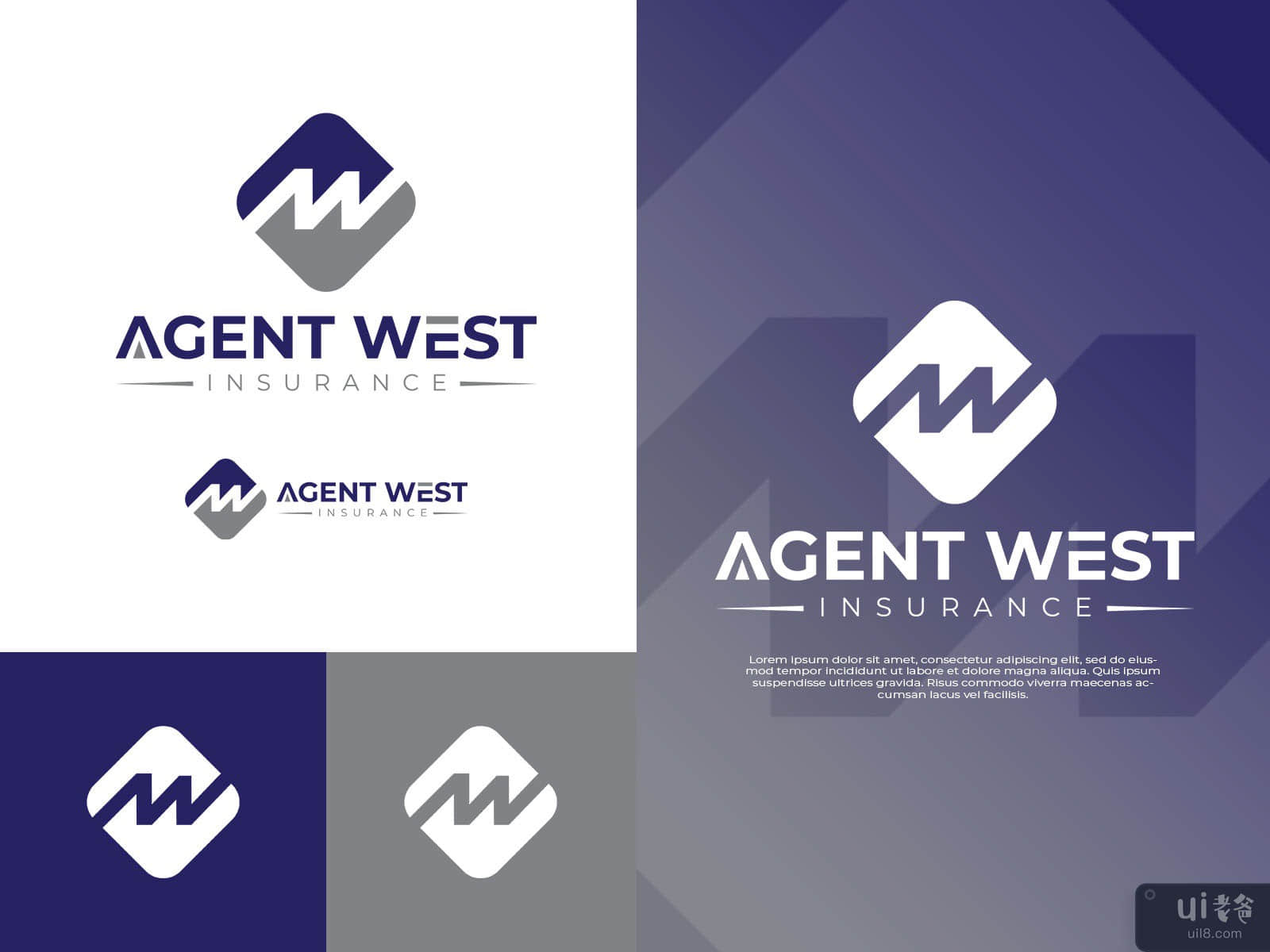 A & W Letter logo for insurance company