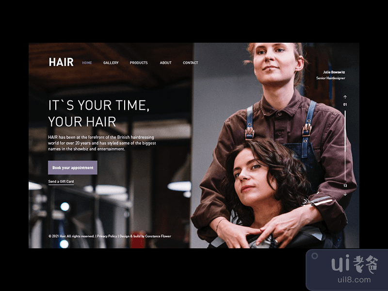 Hair Designer Landing Page
