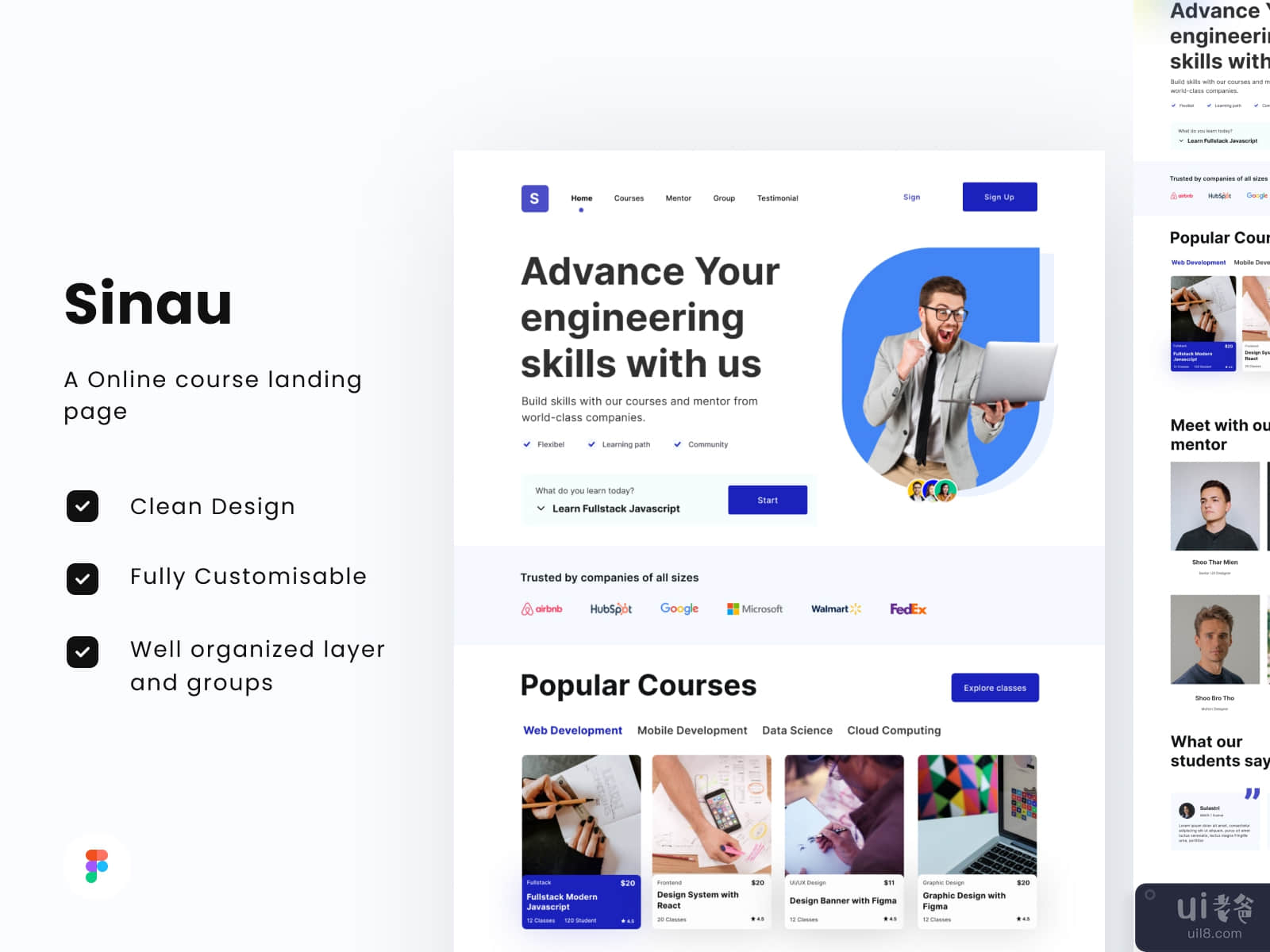 Online Course Landing Page - Sinau