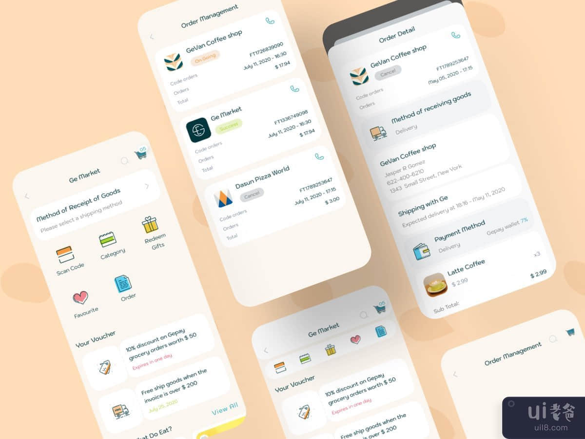Order Place Digital Wallet Mobile UI Kit