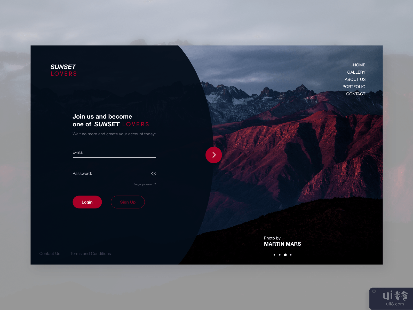 Website Header Sign-Up Page