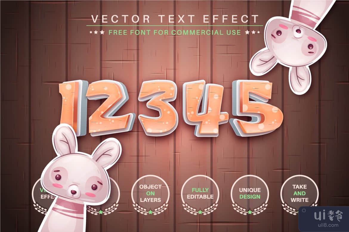 复活节快乐 - 可编辑的文字效果，字体样式(Happy Easter - Editable Text Effect, Font Style)插图2