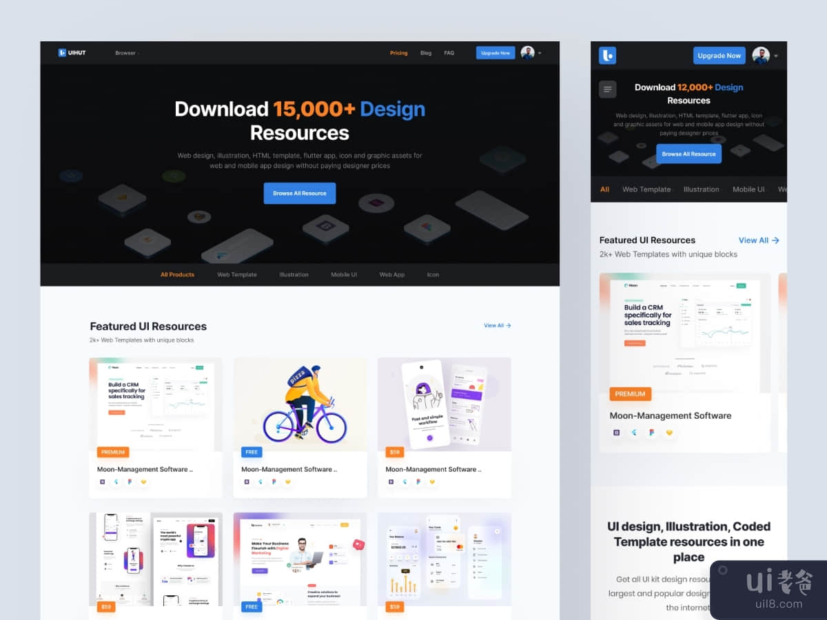 Online Marketplace landing page design