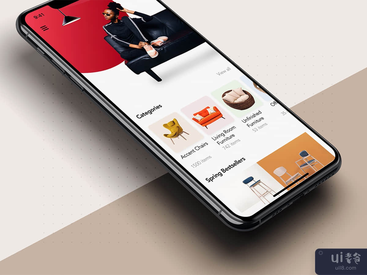 Furniture Shop UI Kit - Home screen