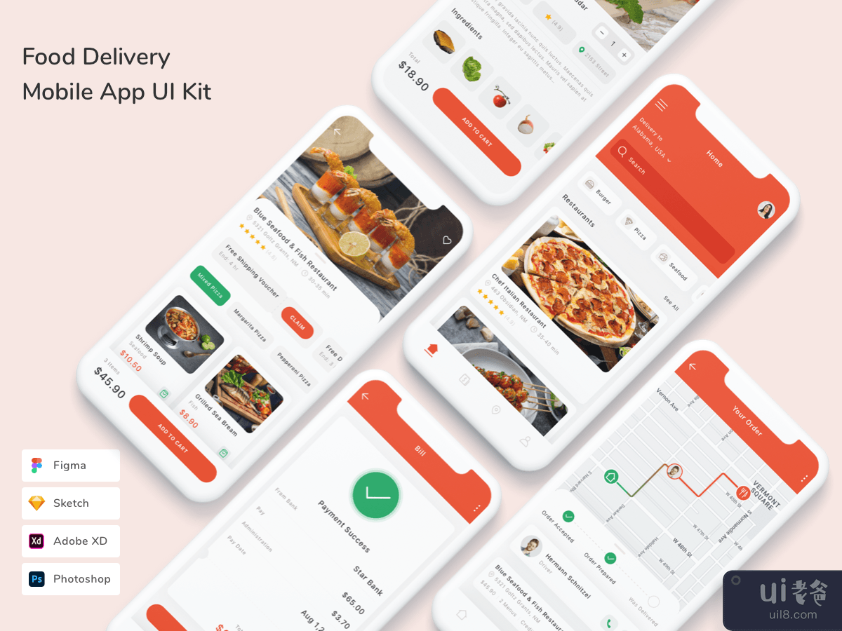 Food Delivery Mobile App UI Kit