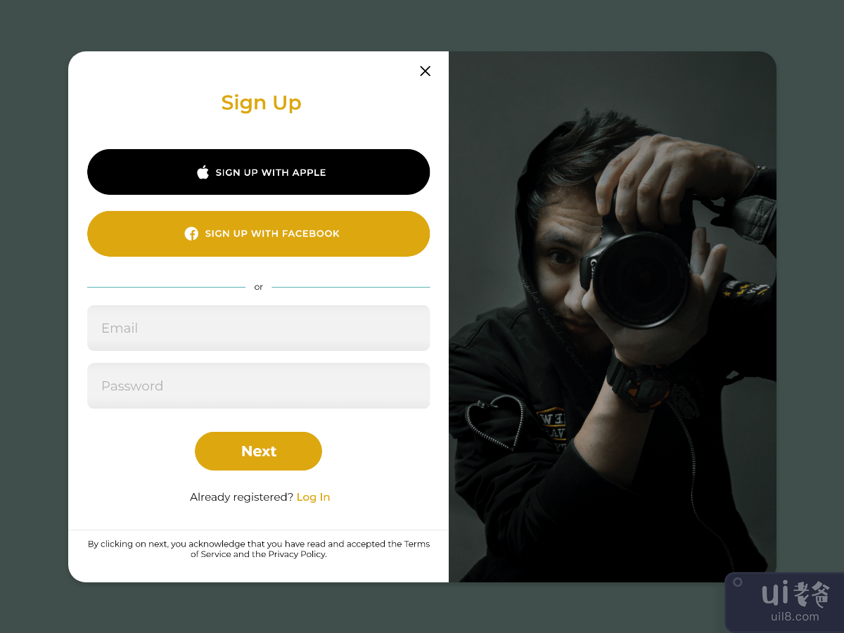 web sign up concept 