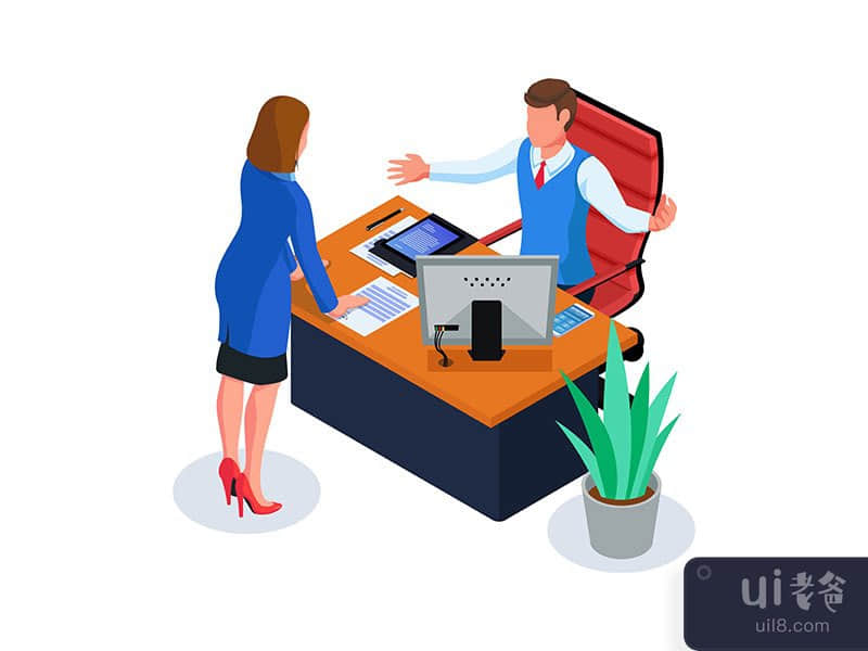 The businesswoman feels angry with his partner.