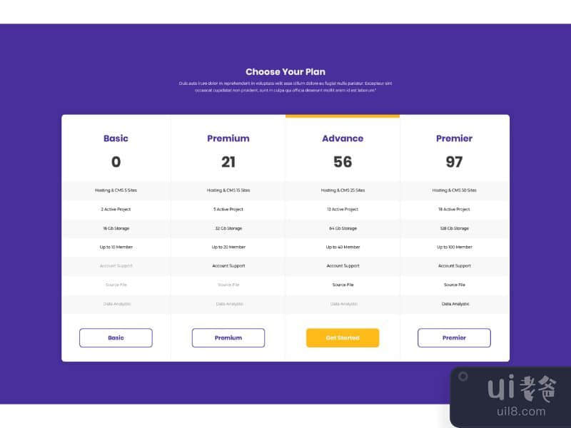 Pricing Table UI Template