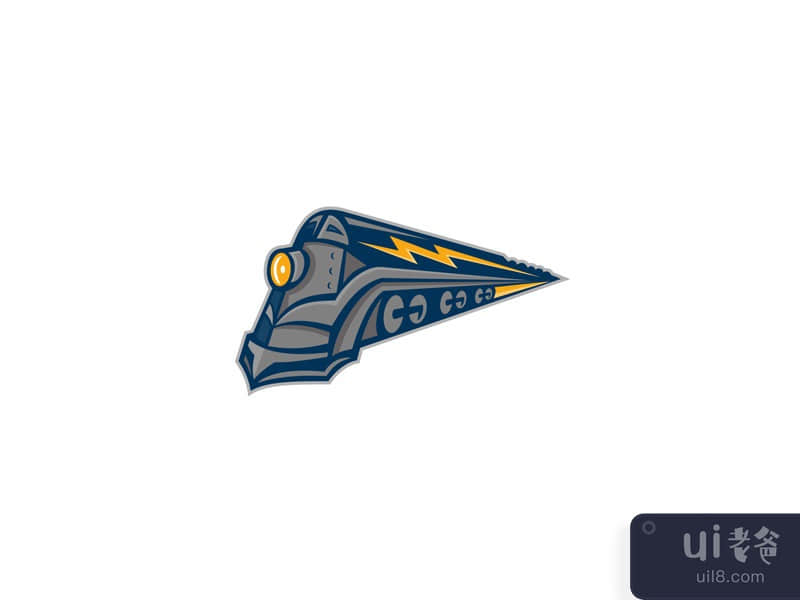 Steam Locomotive Lightning Bolt Mascot