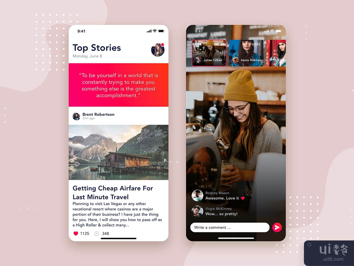 Social - Articles Mobile Interface Concept
