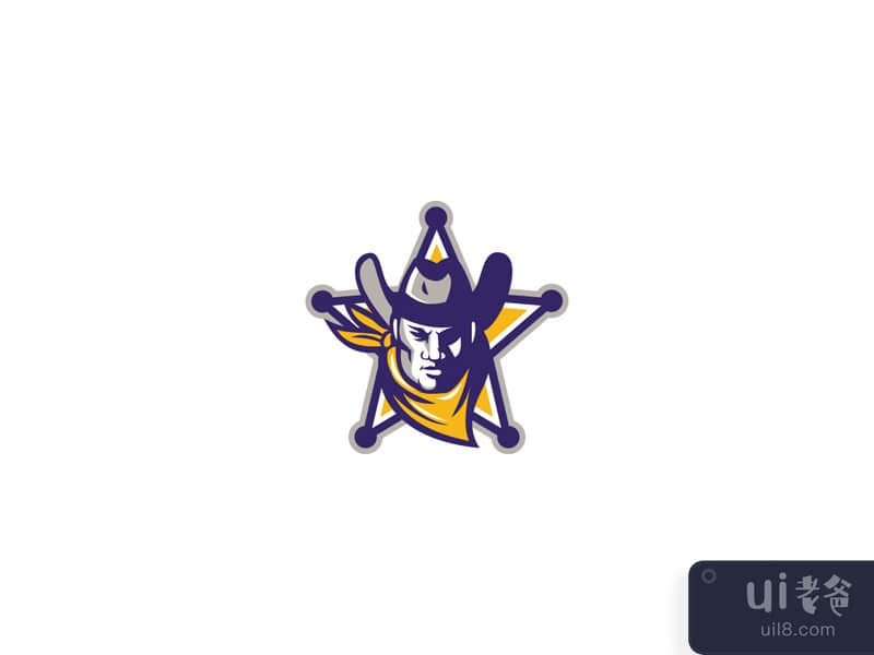 Sheriff Cowboy Star Badge Retro