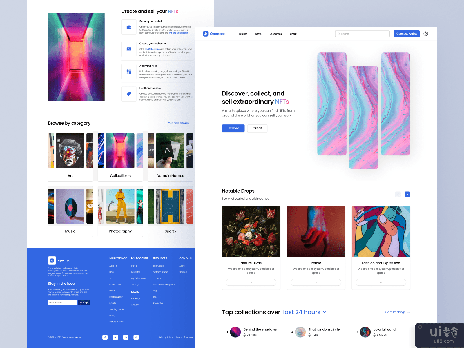 OpenSea landing page redesign