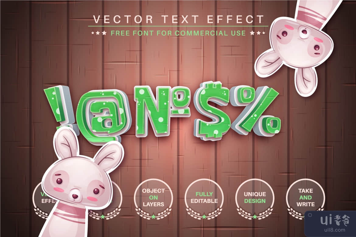 复活节快乐 - 可编辑的文字效果，字体样式(Happy Easter - Editable Text Effect, Font Style)插图1