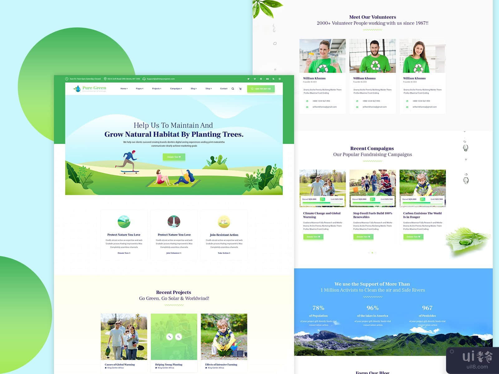 2#PureGreen - Environmental Ecology PSD Template