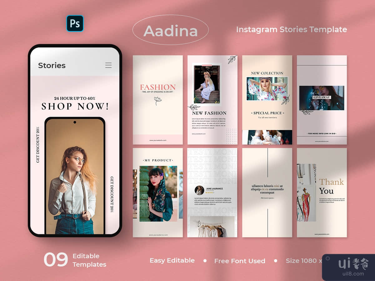 Aadina - Fashion Instagram Stories Template