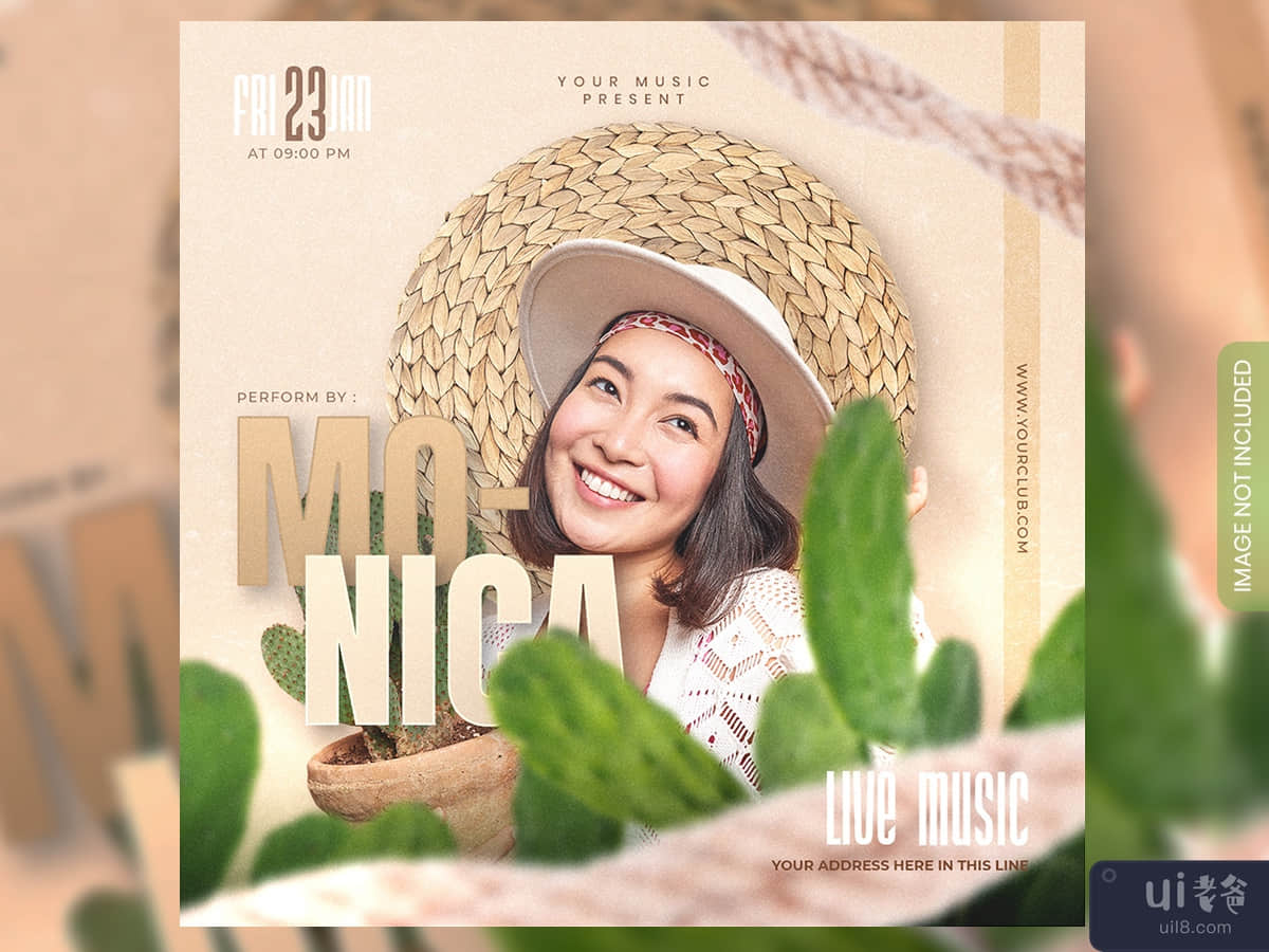 Live Music Party flyer or social media post and web banner