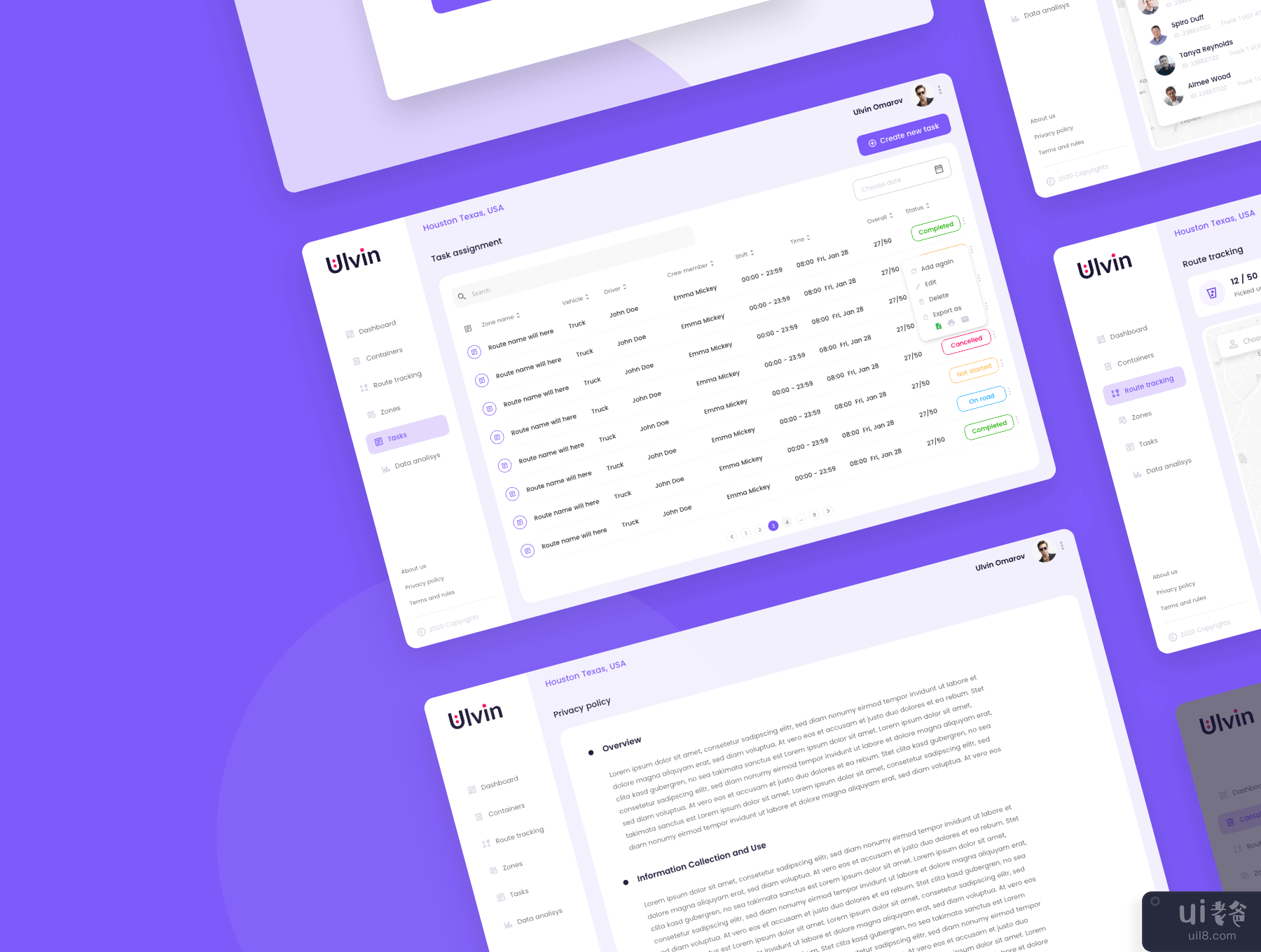 仪表板 UI 套件 - 废物管理(Dashboard UI kits -  Waste management)插图4