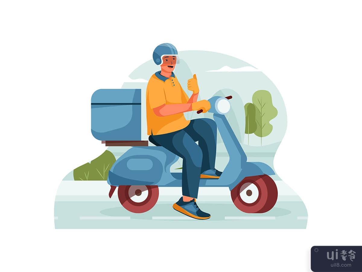 The happy shipper on the way to delivery.