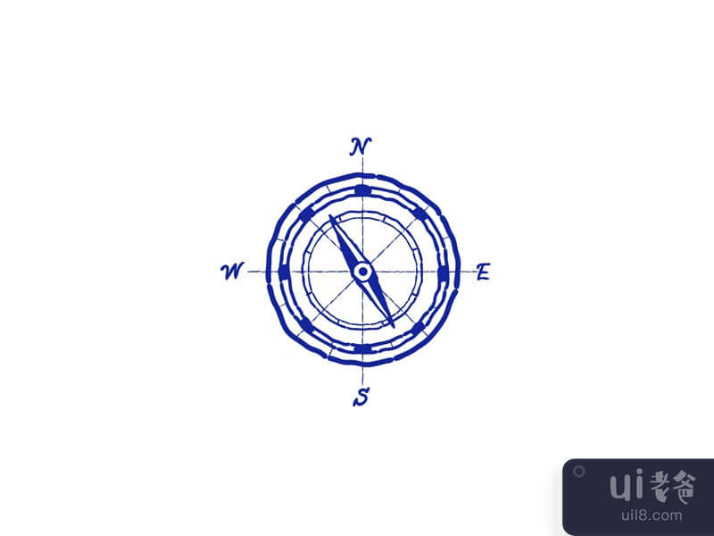 Vintage Compass Drawing