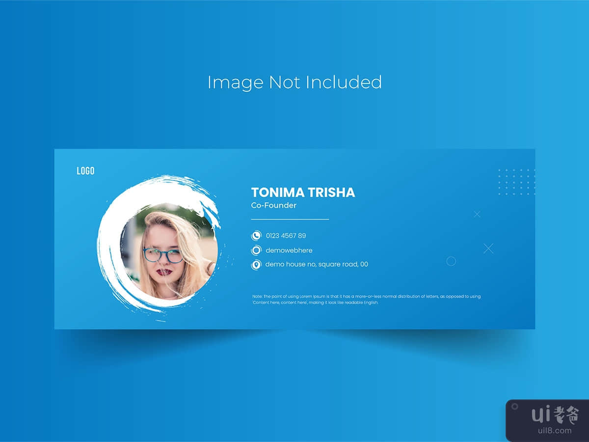 Corporate email signature template design and personal social media cover cover