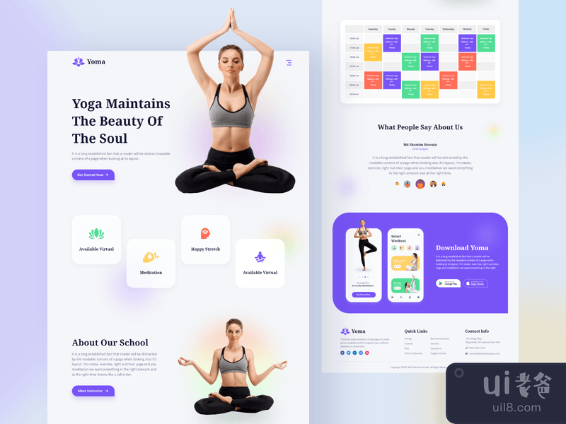 Yoga Landing Page Web UI