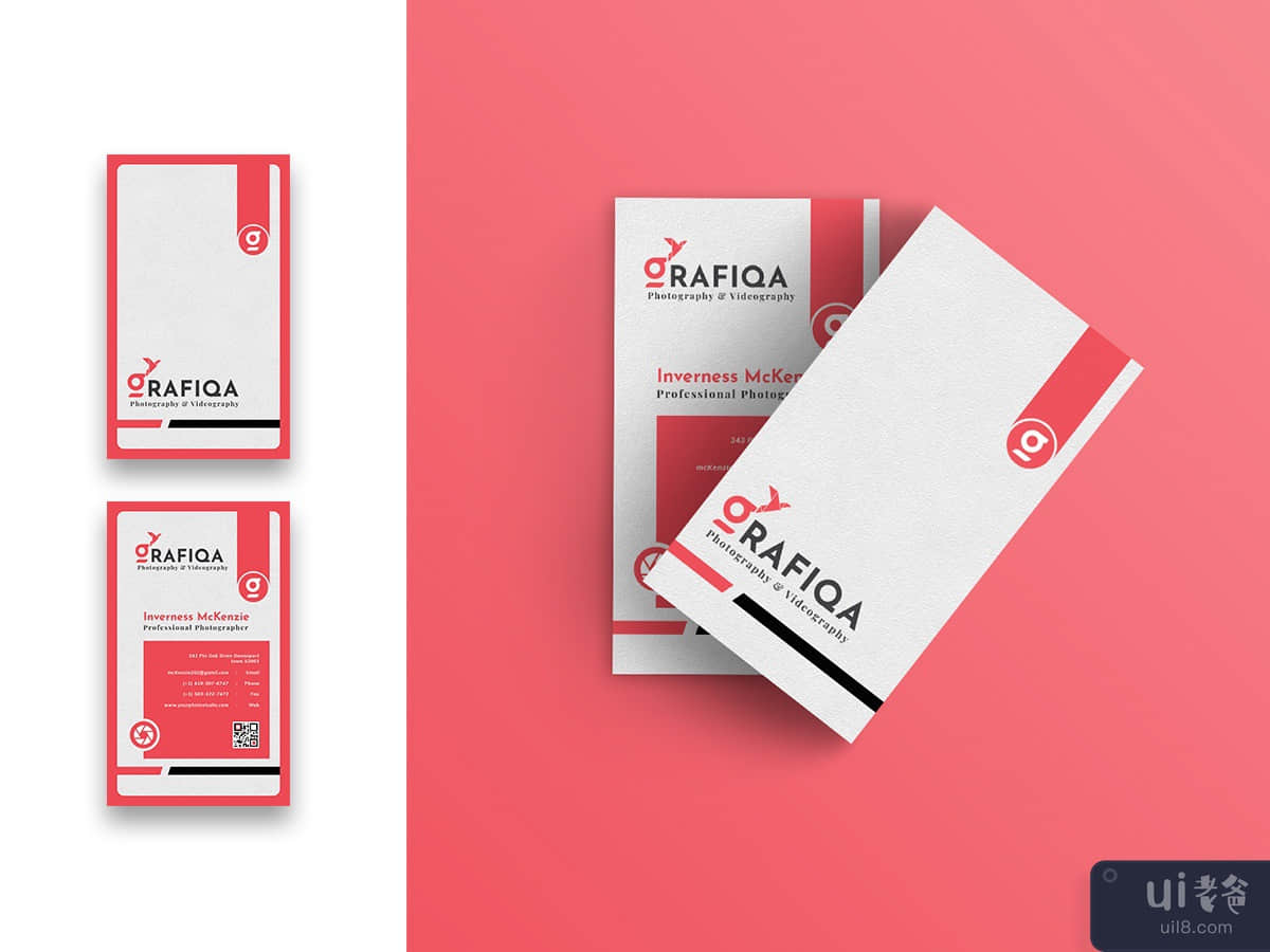 Photographer Business Card-Vertical