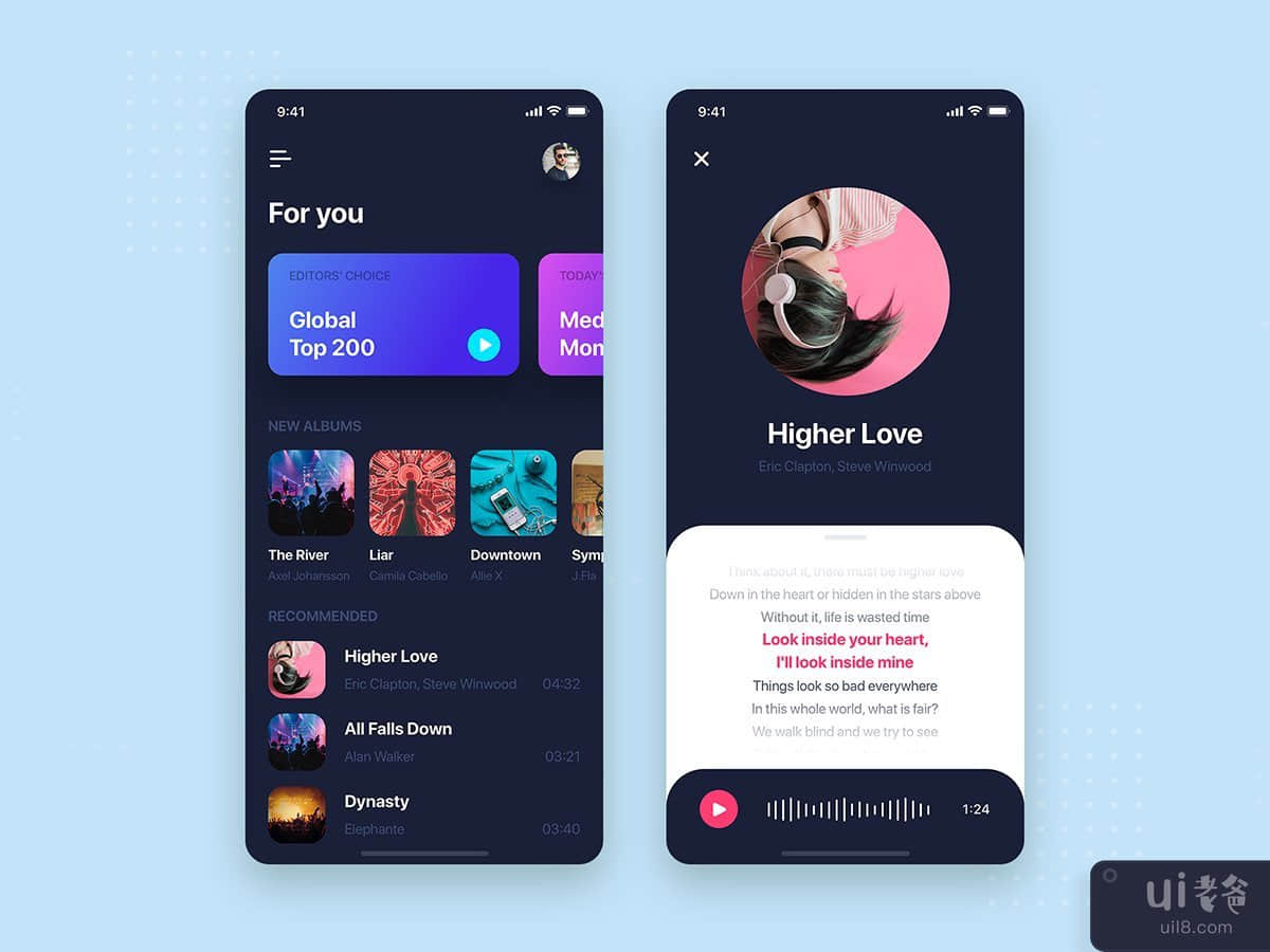 Music mobile app concept