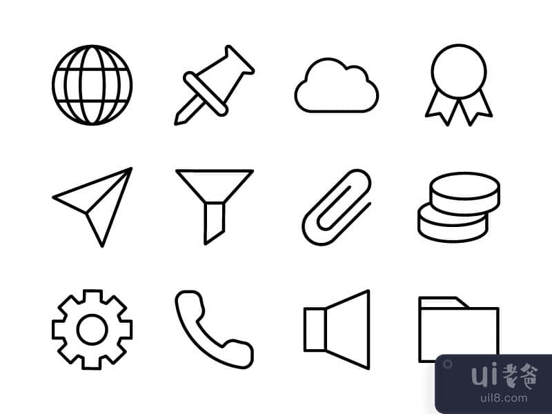 Essential Icon Set Outline 03