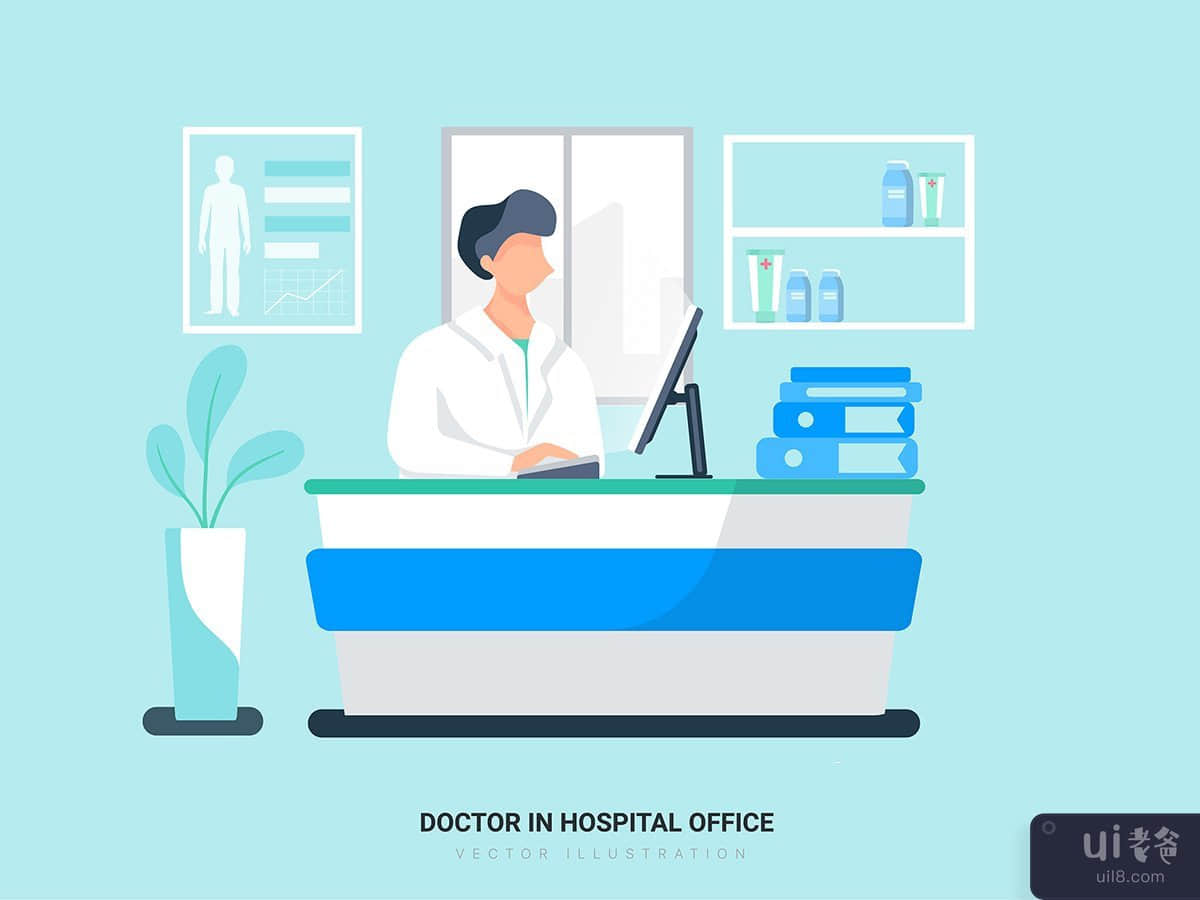 Doctor in Hospital Office