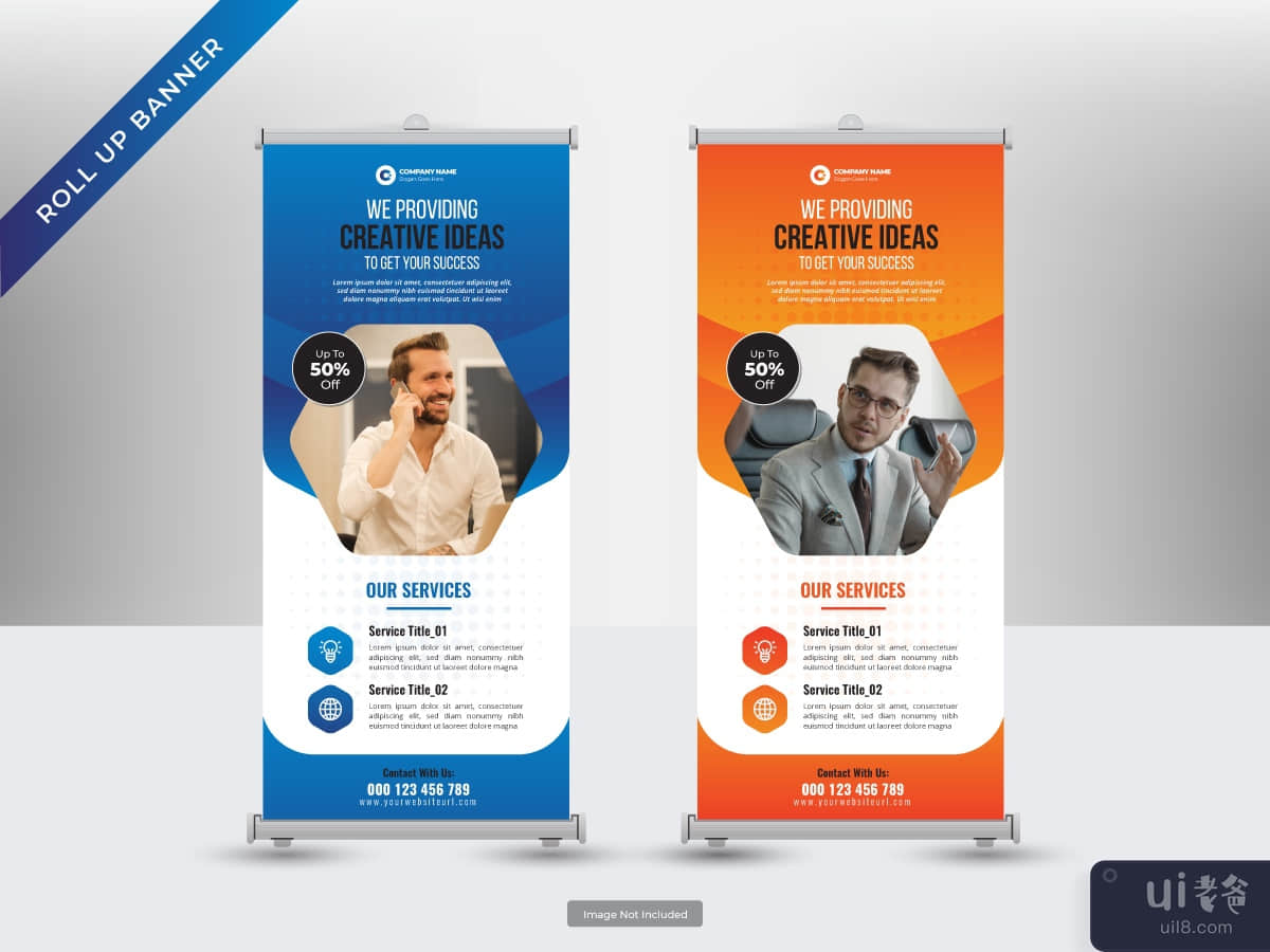 Corporate roll up banner or flyer social media post template
