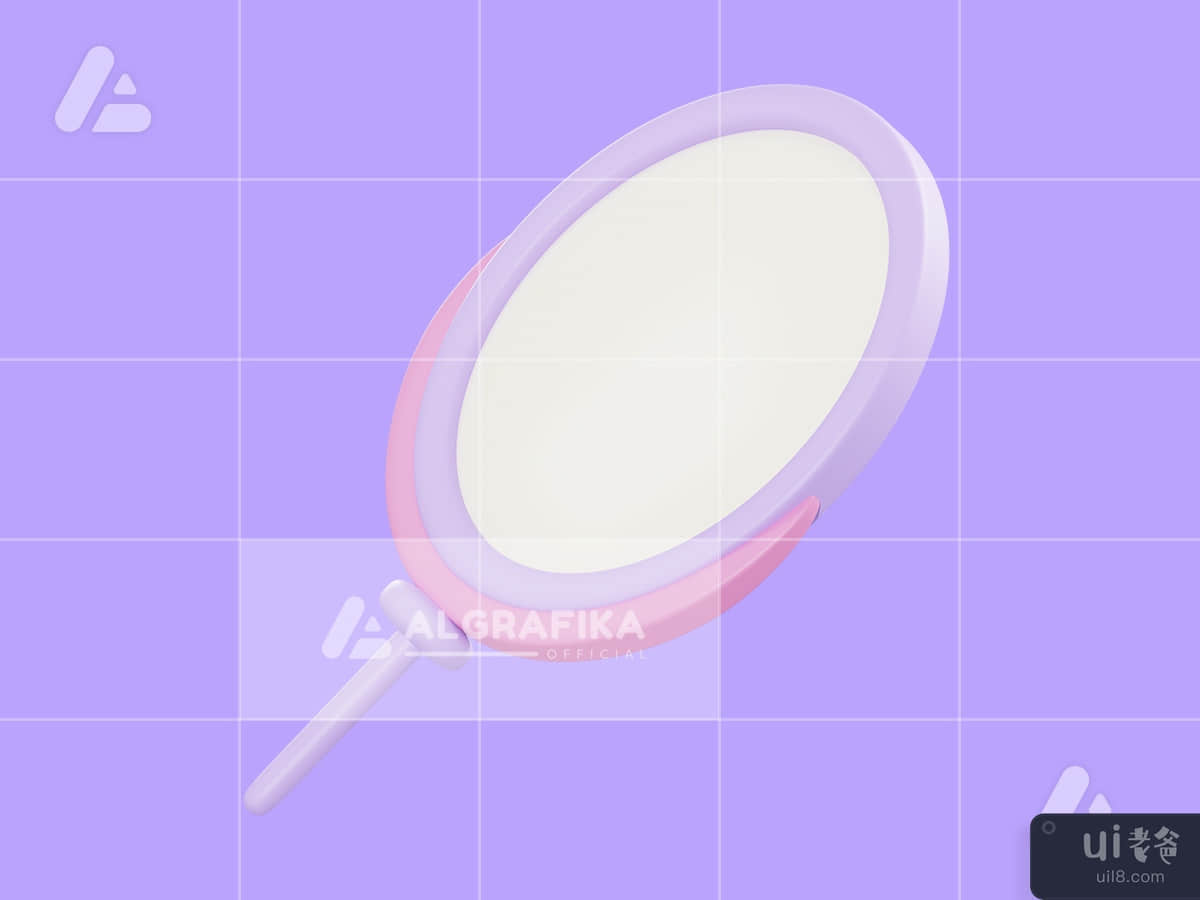 3d illustration beauty mirror object