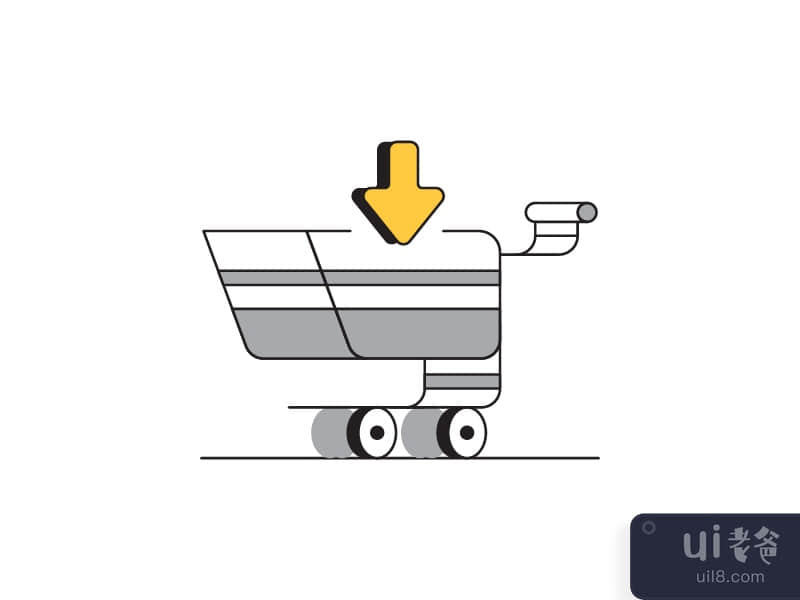 Add to cart empty state illustration vector