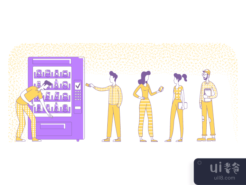 Cashless card payment flat silhouette vector illustration