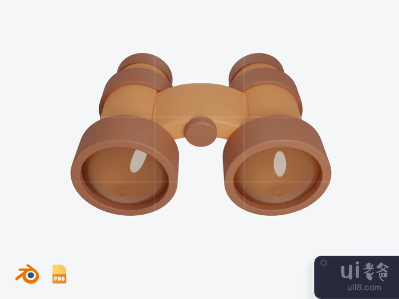 Binocular - 3D Camping Illustration Pack