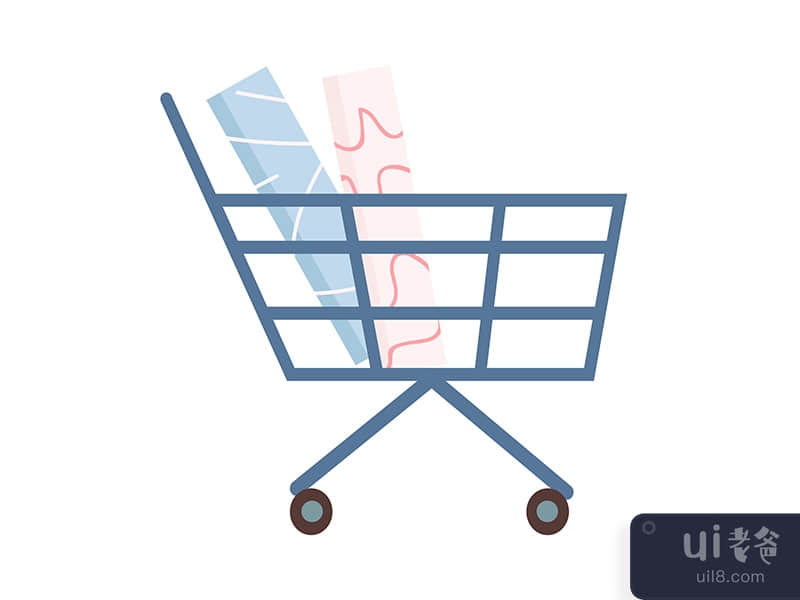 Choosing new wallpapers for interior semi flat color vector object