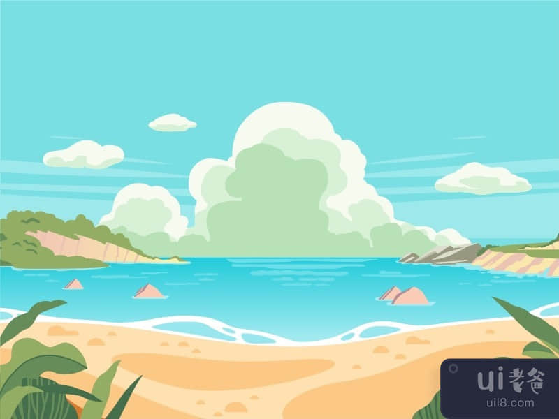 Beach landscape sky in summer time