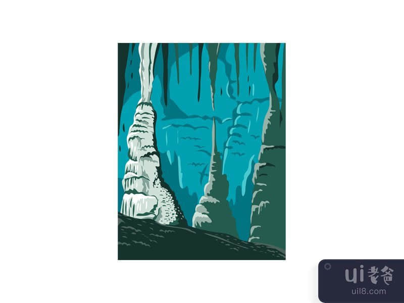 Carlsbad Caverns National Park New Mexico United States WPA Poster Art 