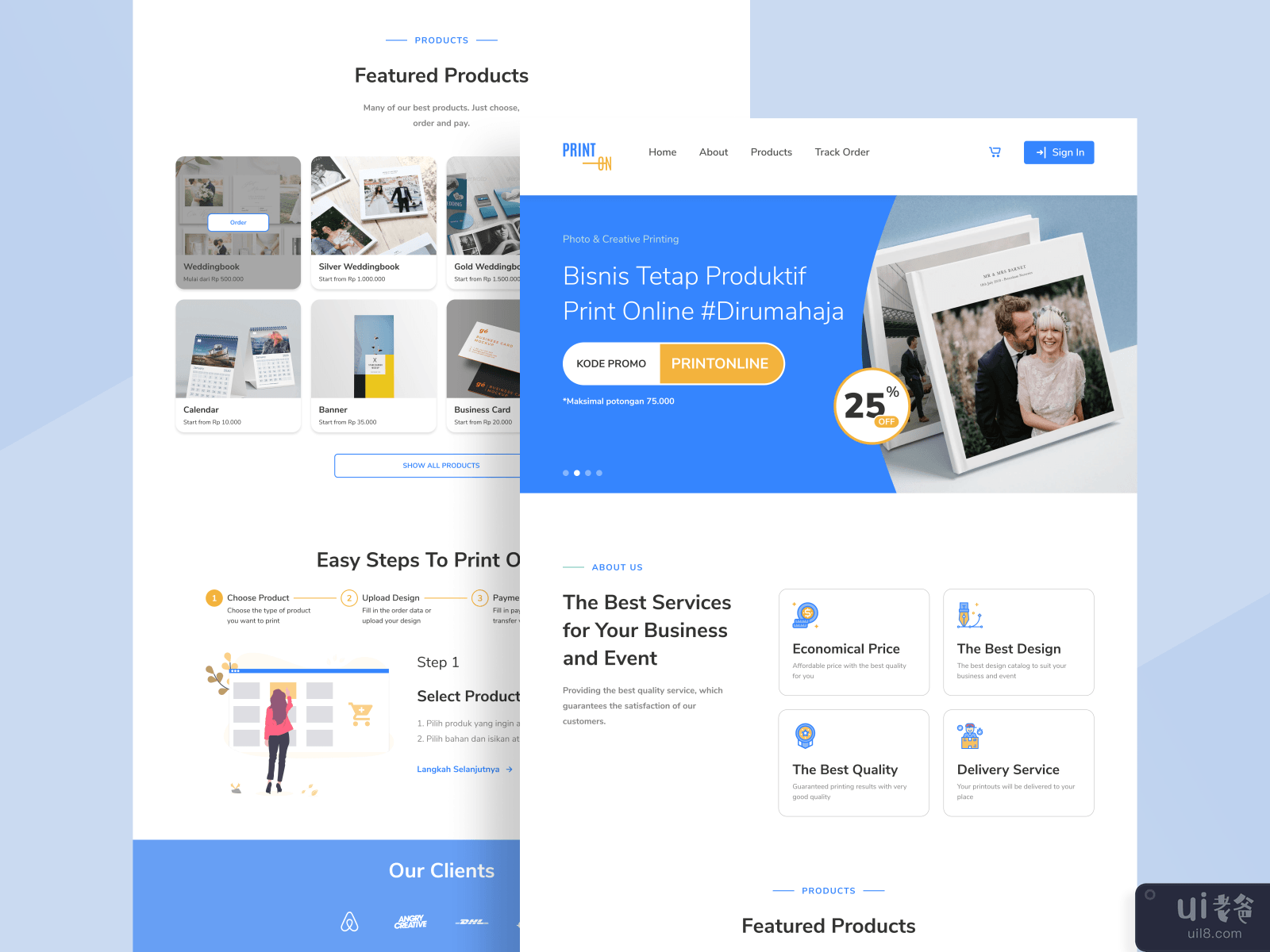 CREATIVE & DIGITAL PRINTING - UI Design