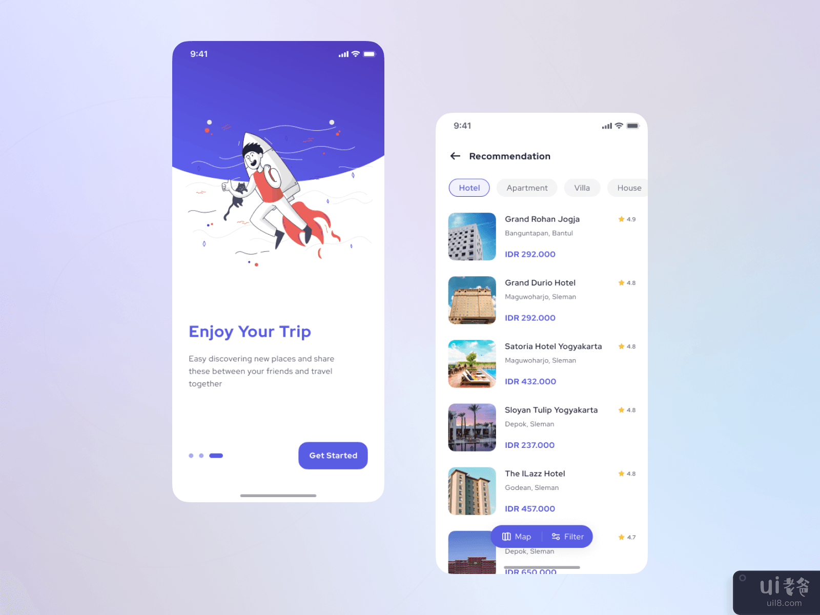 Brooms - Onboarding and Recommendation (Light Mode)
