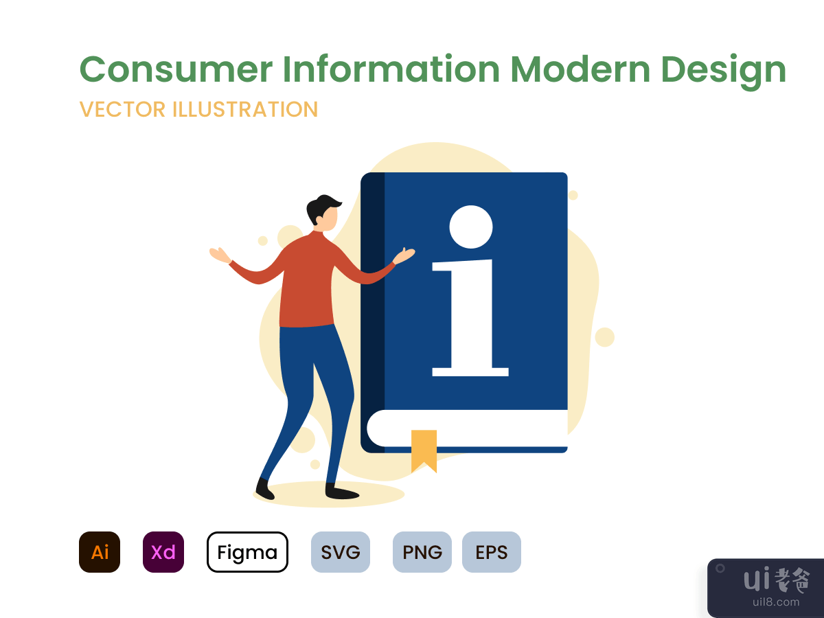 Customer information flat modern design. 