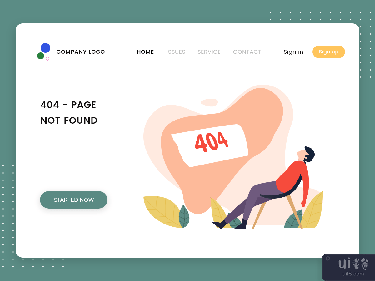 404 - Page not found concept screen