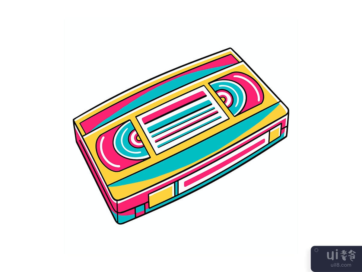 90's Vibe - Video Cassette Tape Vector Illustration