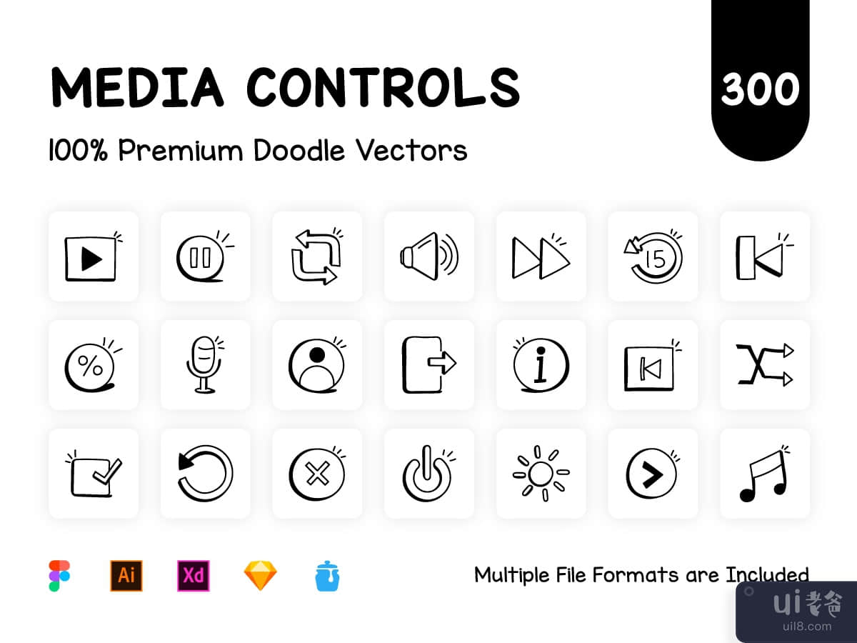 300 Trending Media Controls Icons 