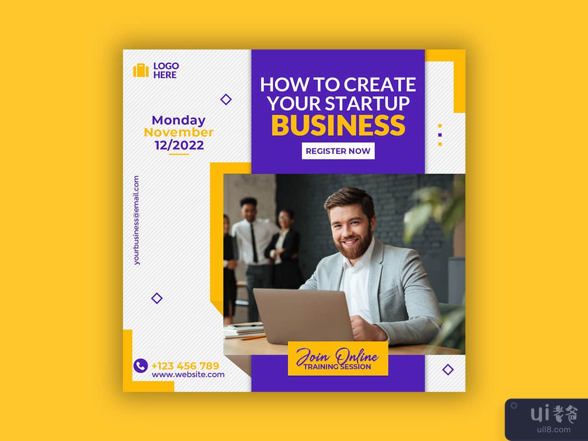 Business conference social media post and instagram post