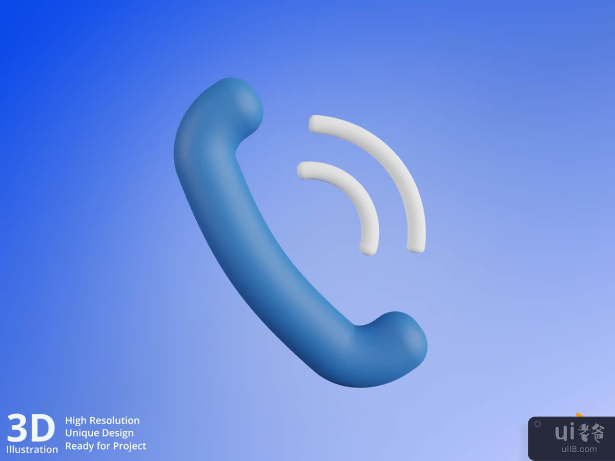 Call - Web Ecommerce and Shopping 3D Illustration