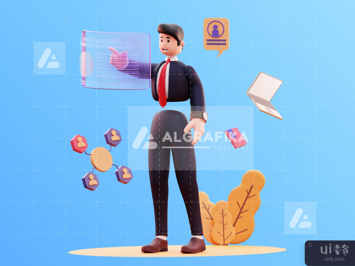 3D Character Businessman Illustration