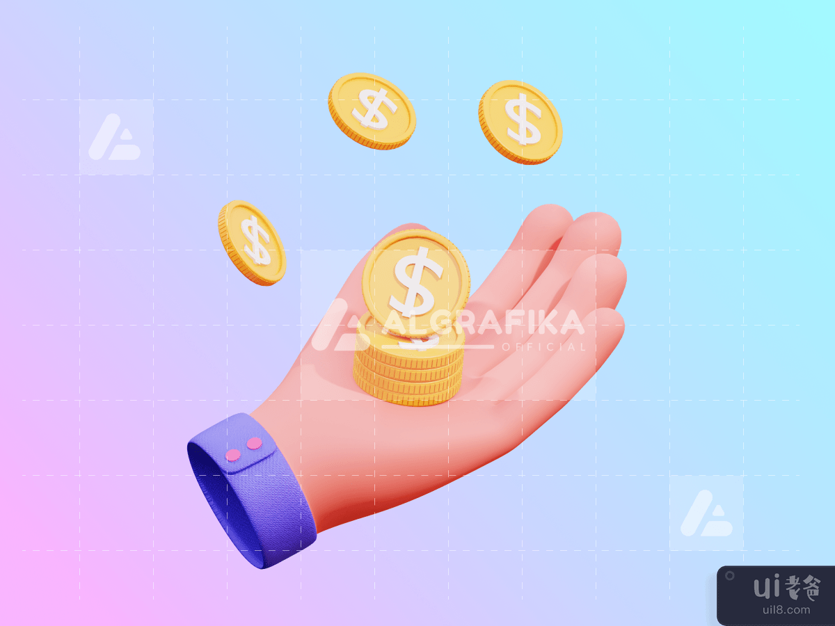 3D Hand Gesture Finance Illustration